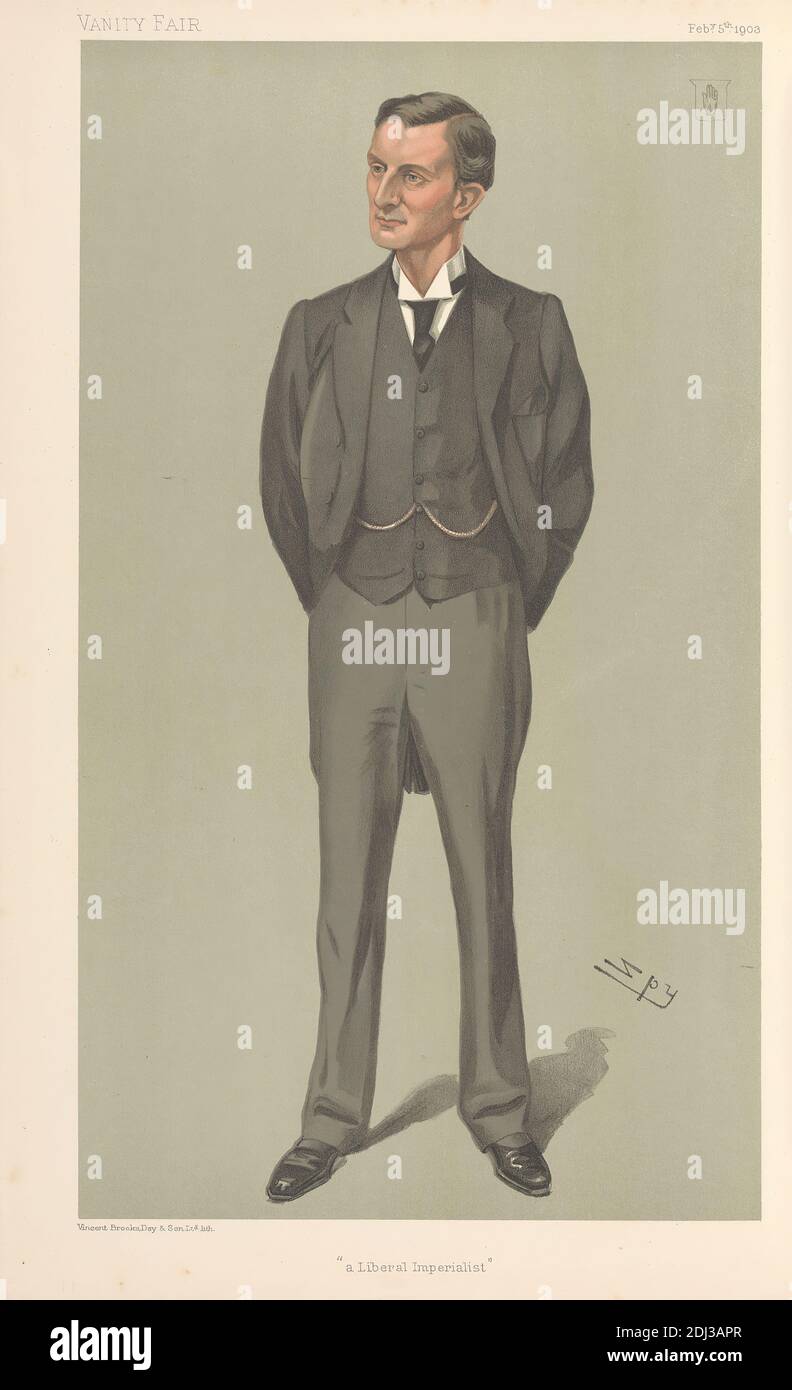 Politiciens - Vanity Fair - 'International Penny Postage'. M. John Henniker Heaton. 17 septembre 1887, Leslie Matthew 'Spy' Ward, 1851–1922, British, 1887, Chromolithograph Banque D'Images