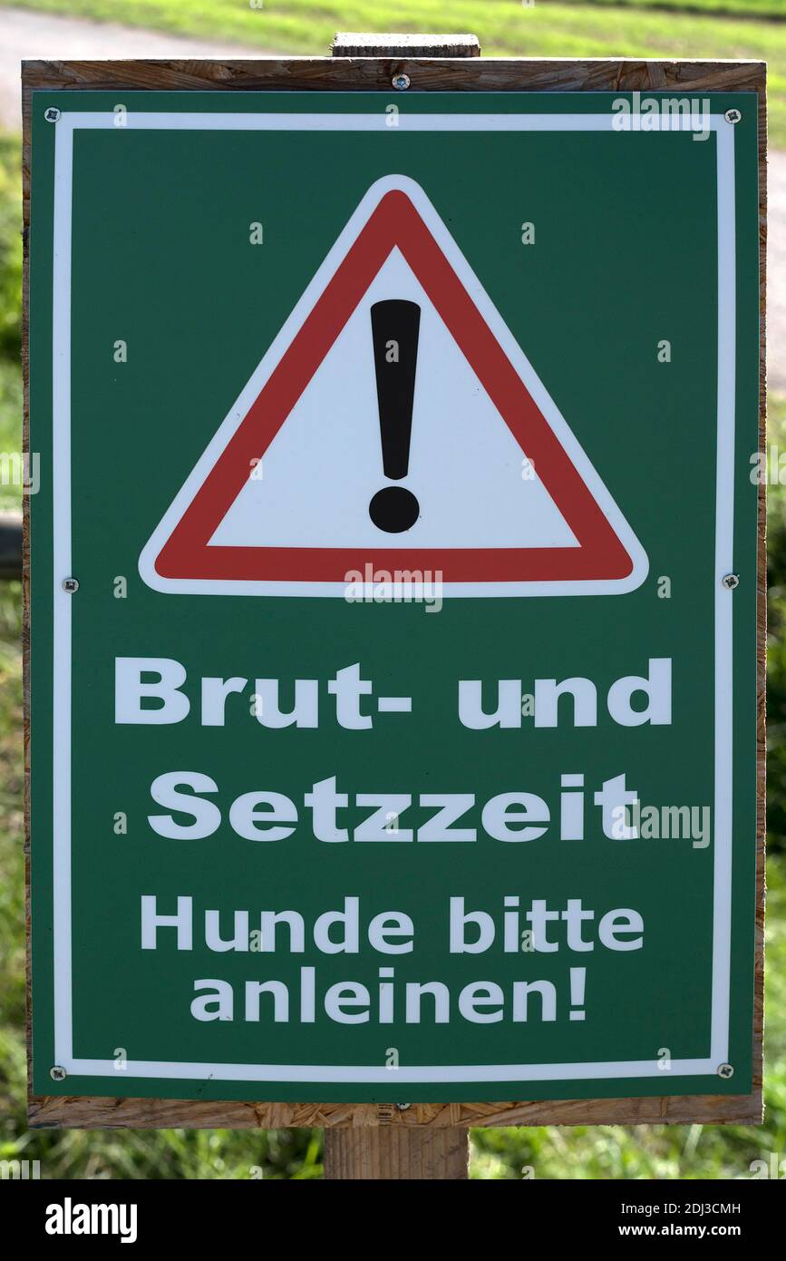 Panneau d'avertissement pour les propriétaires de chiens, Bavière, Allemagne Banque D'Images