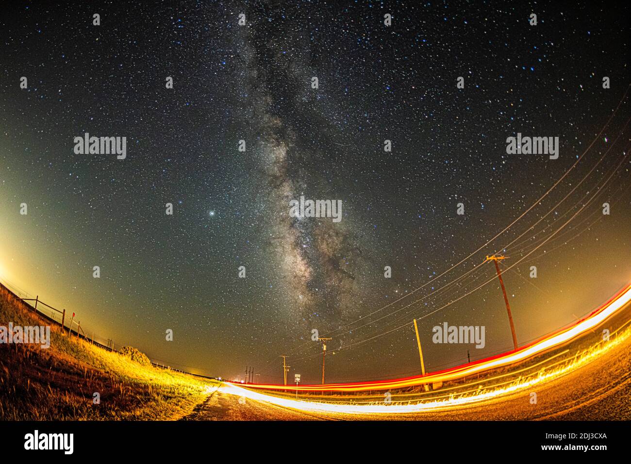 Texas Milky Way à Fisheye Banque D'Images