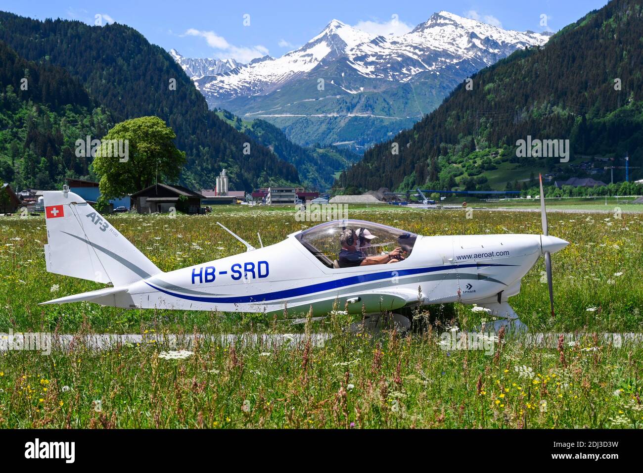 École de vol, leçons de vol, avion, Suisse Banque D'Images