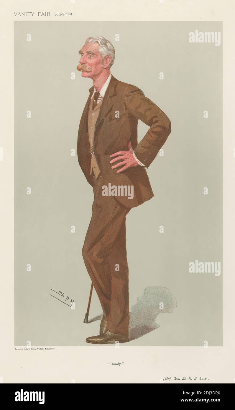 Vanity Fair: Militaire et Marine; 'rowdy', général de division Sir R.B. Lane, 22 mars 1906, Leslie Matthew 'Spy' Ward, 1851–1922, British, 1906, Chromolithograph Banque D'Images