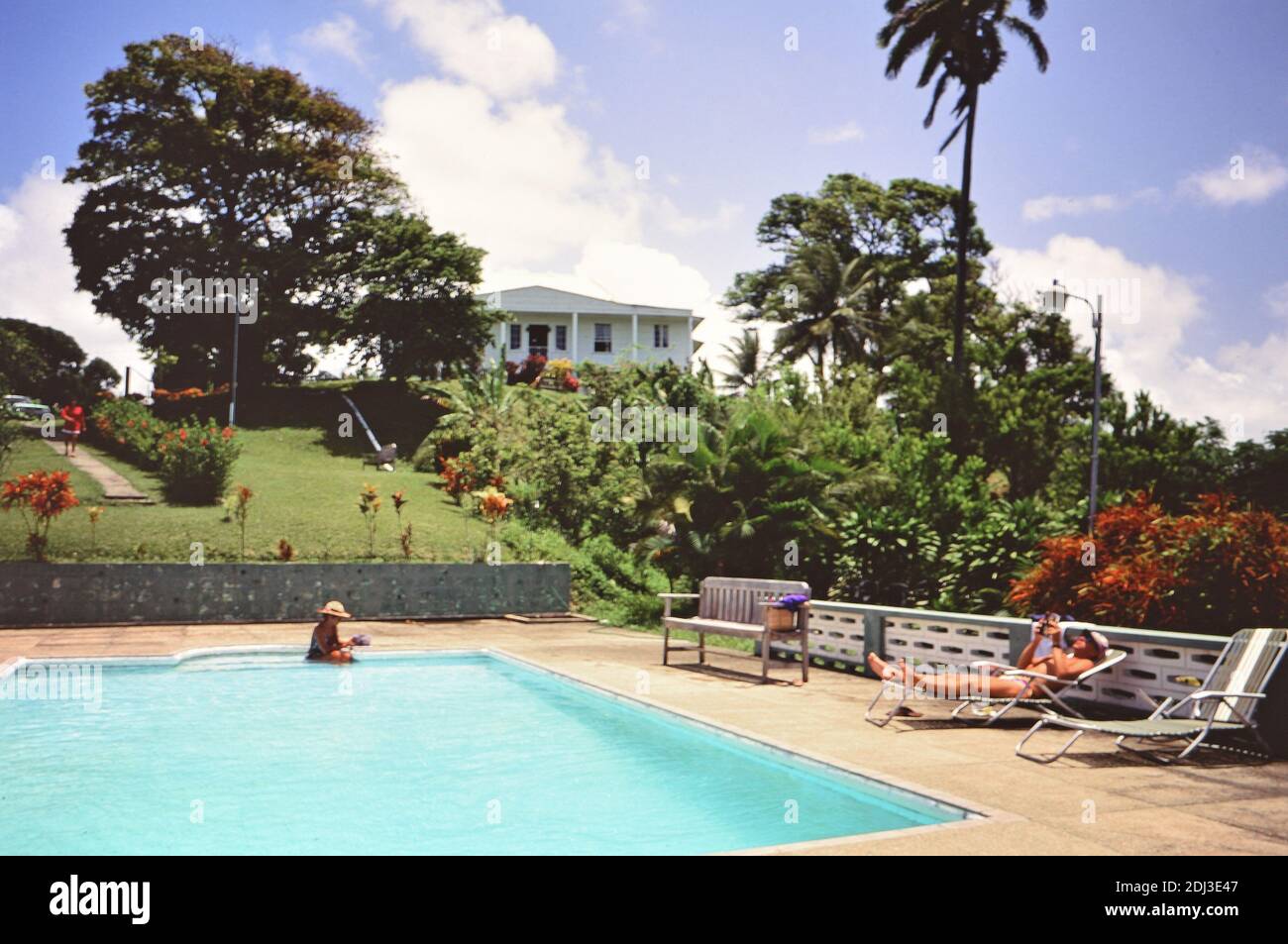 Années 1990 Trinité-et-Tobago - Richmond Great House Inn, maison d'hôtes familiale avec piscine, au sommet d'une colline de breezy à Tobago ca. 1998 Banque D'Images