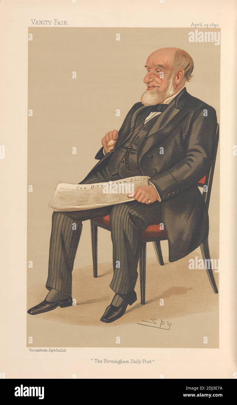 Vanity Fair: Newspermen; 'The Birmingham Daily Post', M. John Jaffray, 19 avril 1890, Leslie Matthew 'Spy' Ward, 1851–1922, British, 1890, Chromolithograph Banque D'Images