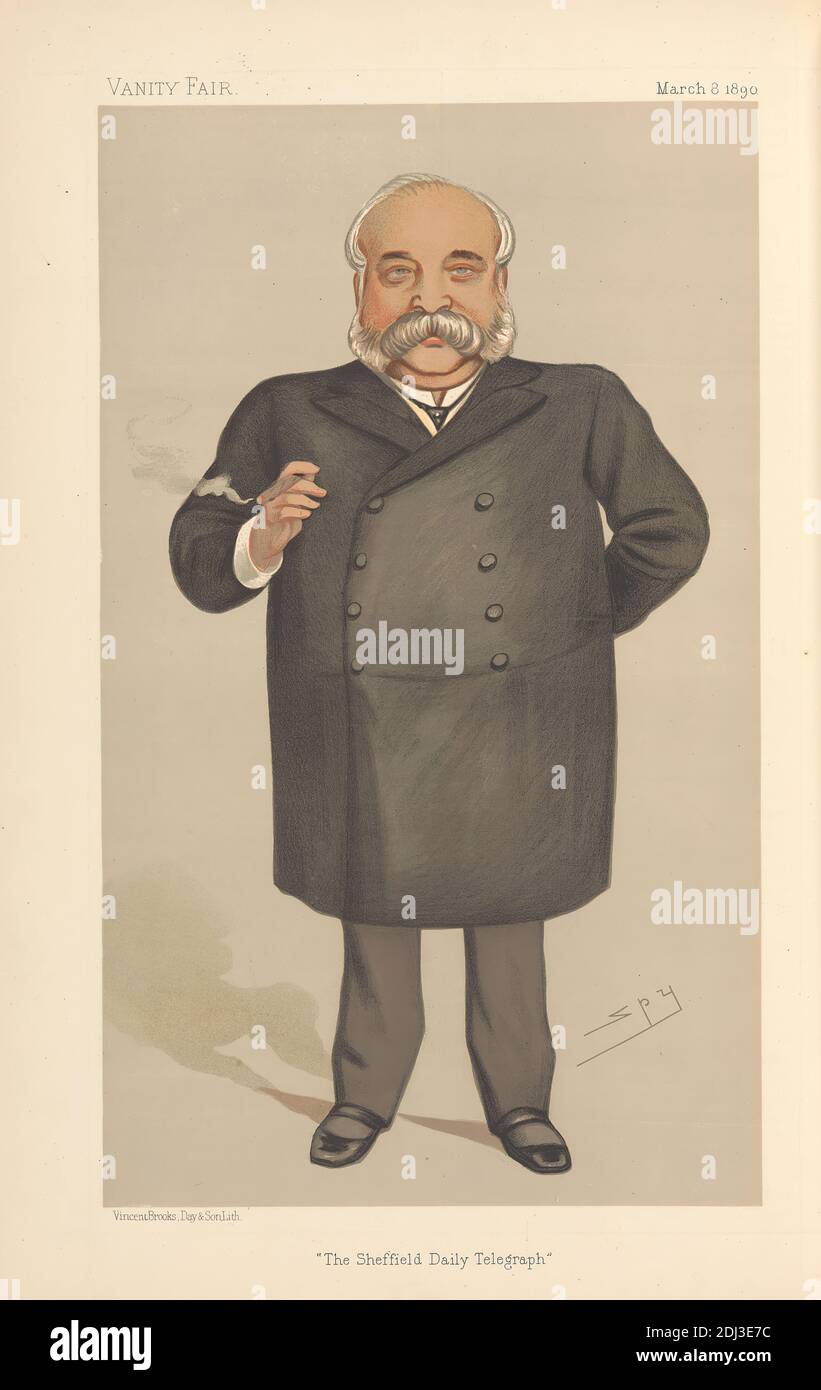 Vanity Fair: Journaux; 'The Sheffield Daily Telegraph', Sir William Christopher Leng, 8 mars 1890, Leslie Matthew 'Spy' Ward, 1851–1922, British, 1890, Chromolithograph Banque D'Images