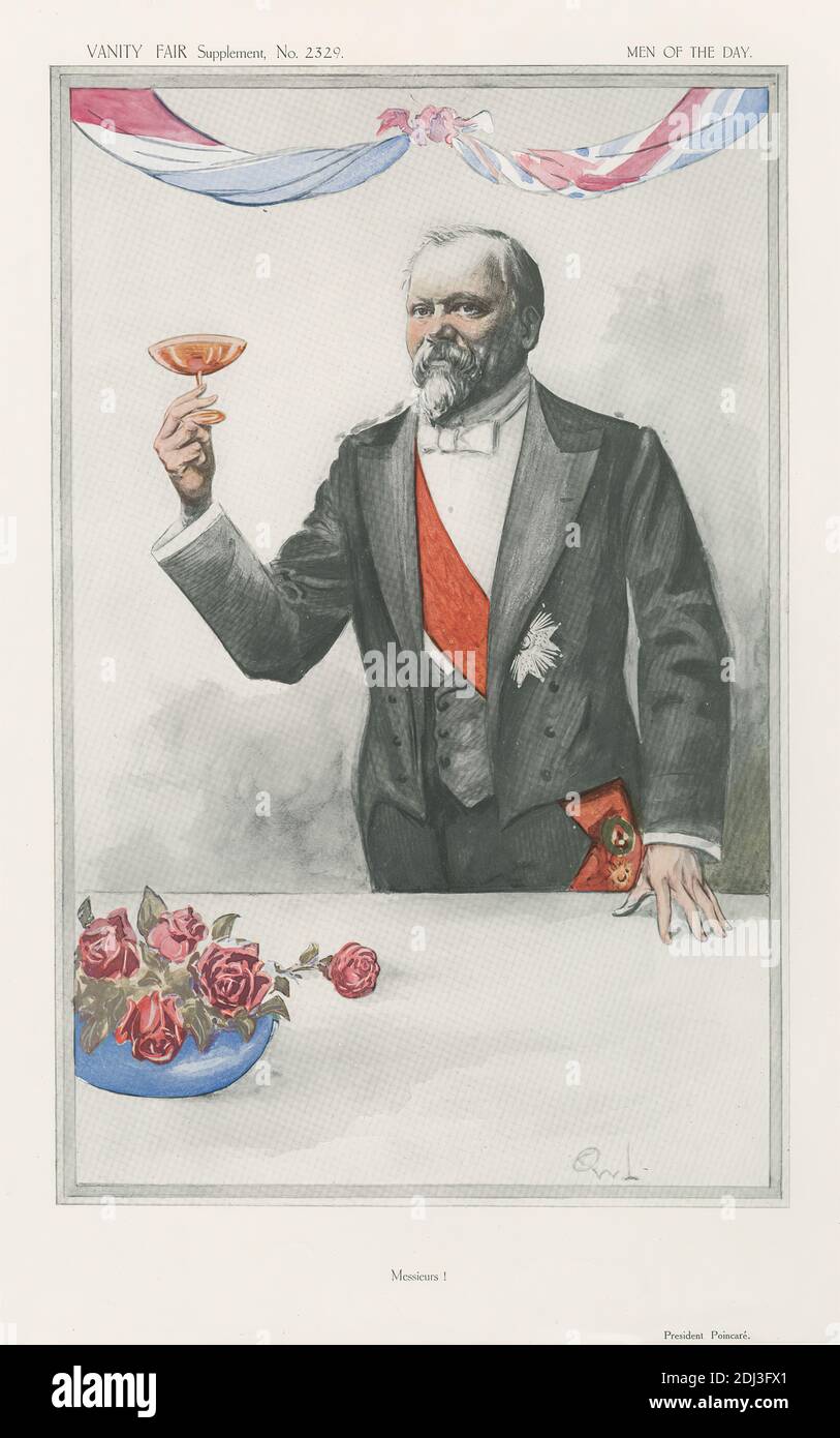 Vanity Fair: Royalty; 'Messieurs!', Président Poincare, artiste inconnu, XXe siècle, c. 1913, Chromolithographe Banque D'Images