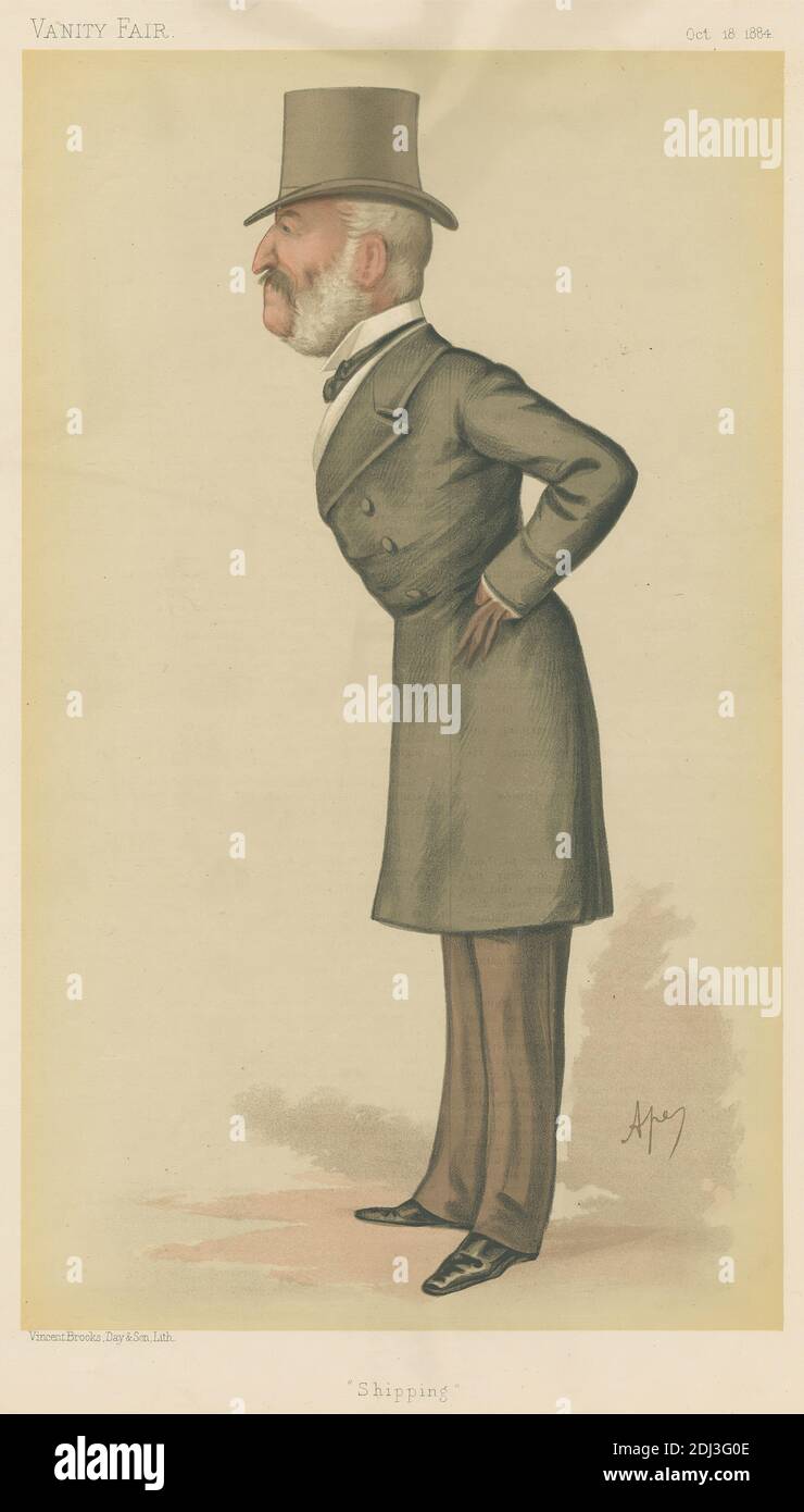 Vanity Fair: Shipping Officials; 'Shipping', M. Charles Mark Palmer, 18 octobre 1884, Carlo Pellegrini, 1839–1889, Italien, 1884, Chromolithographe Banque D'Images