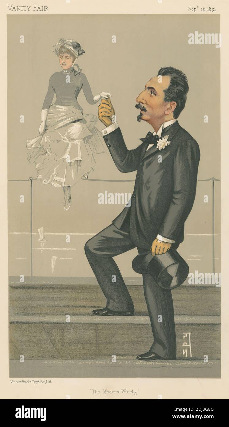 Vanity Fair: Theatre; 'The Modern Wiertz', M. Jan Van Beers, 12 septembre 1891, Leslie Matthew 'Spy' Ward, 1851–1922, British, 1891, Chromolithograph Banque D'Images
