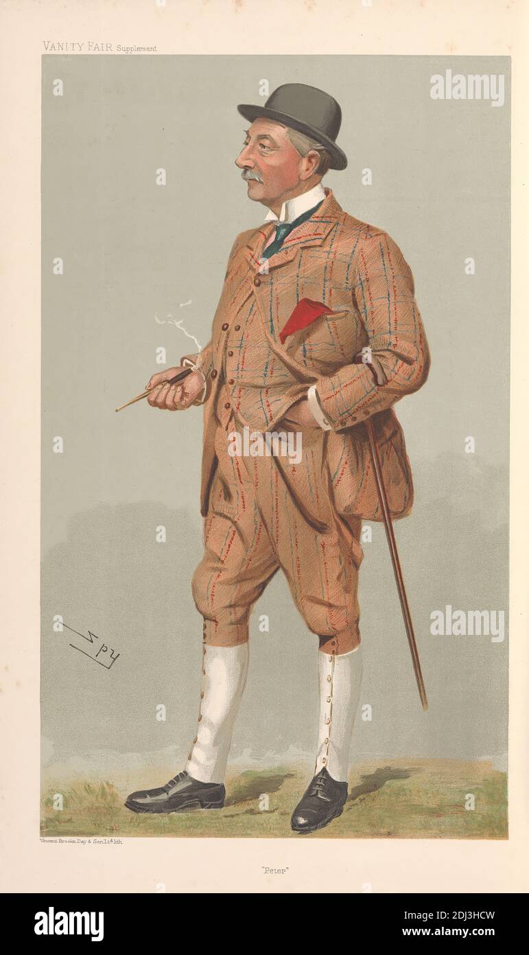 Vanity Fair: Les dévotés de gazon; 'Peter', Sir Peter Carlaw Walker, 8 juin 1905, Leslie Matthew 'Spy' Ward, 1851–1922, British, 1905, Chromolithographe Banque D'Images