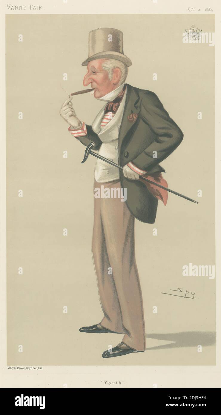 Vanity Fair: Les passionnés de gazon; 'Youth', le comte de Winchilsea et Nottingham, 2 octobre 1880, Leslie Matthew 'Spy' Ward, 1851–1922, British, 1880, Chromolithograph Banque D'Images