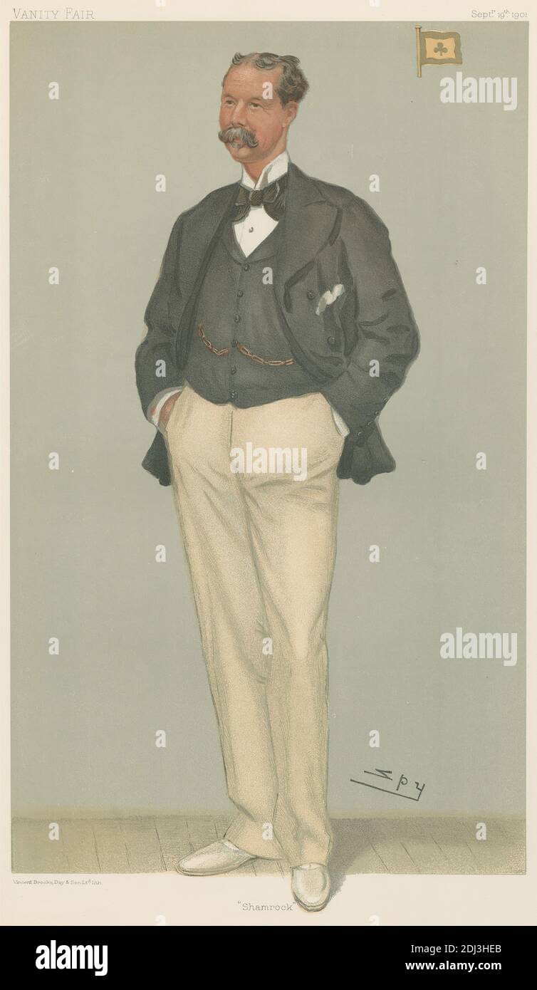 Vanity Fair: Dévots de yachting; 'Shamrock', Sir Thomas Johnstone Lipton, 19 septembre 1901, Leslie Matthew 'Spy' Ward, 1851–1922, British, 1901, Chromolithograph Banque D'Images