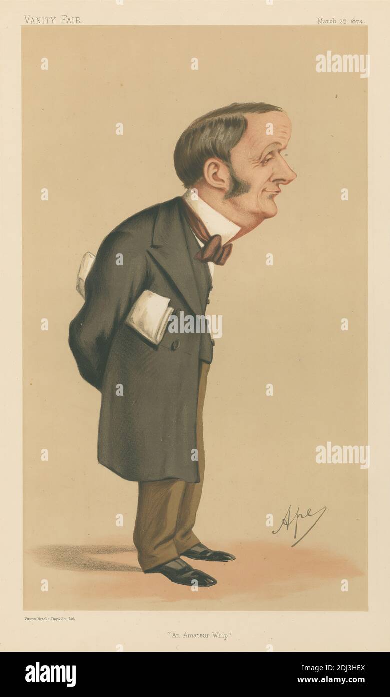 Vanity Fair: Politicians; 'an amateur whip', Sir Charles Forster, 28 mars 1874 (B197914.712), Carlo Pellegrini, 1839–1889, Italien, 1874, Chromolithographe Banque D'Images