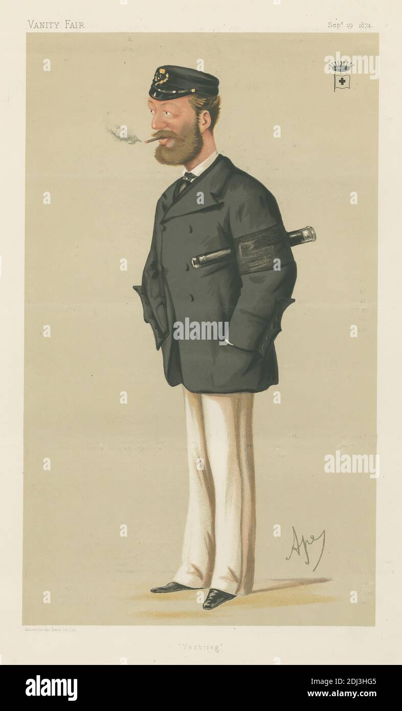 Vanity Fair: Dévotés de yachting; 'Yachting', Comte Edmund Batthyany, 19 septembre 1874 (B197914.1245), Carlo Pellegrini, 1839–1889, Italien, 1874, Chromolithographe Banque D'Images