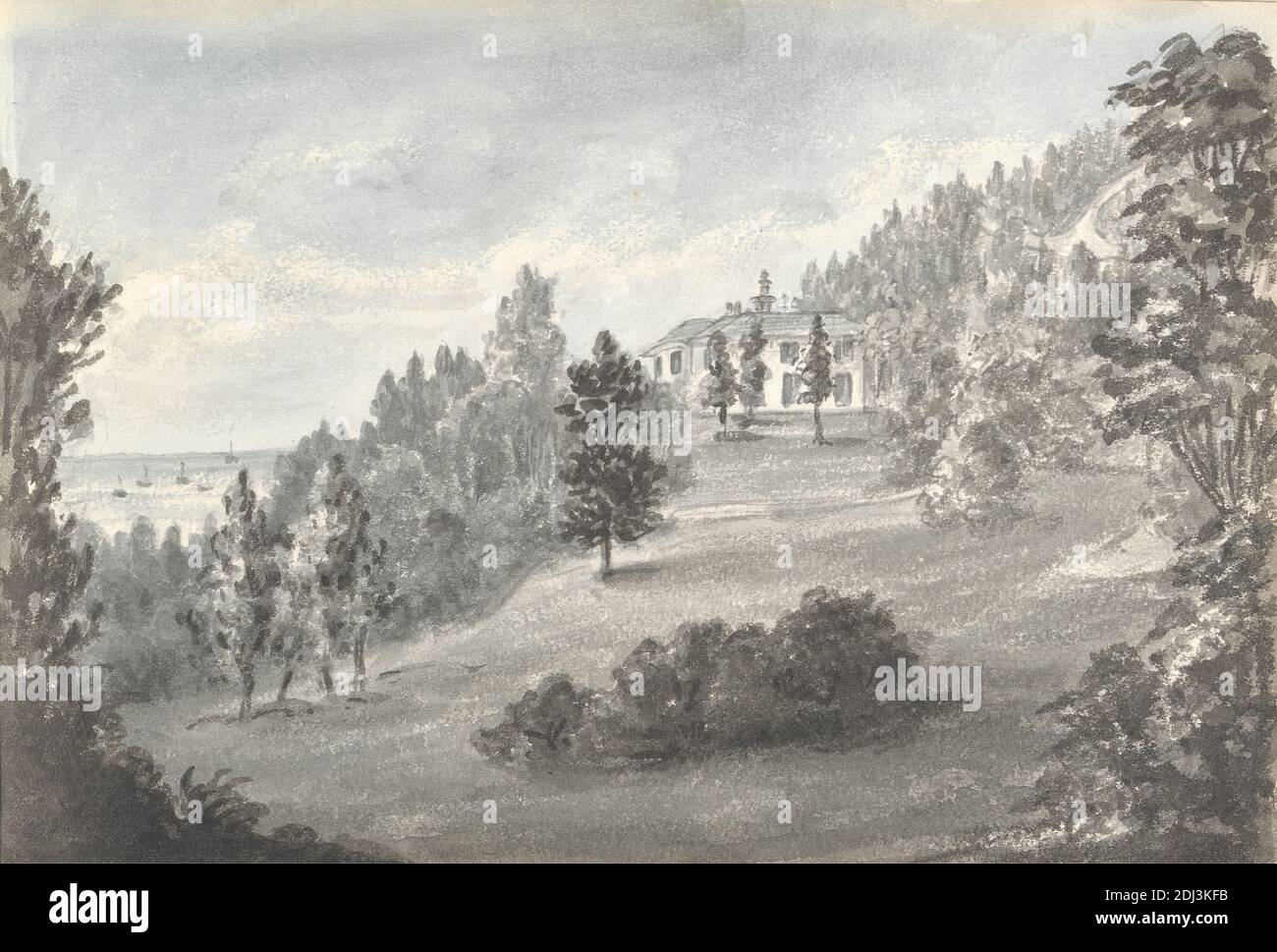 Encombe, 30 septembre 1831, Anne Rushout, ca. 1768–1849, British, 1831, aquarelle et graphite sur papier à feuilles crème légèrement texturées et moyennement épais, feuille : 6 3/4 × 10 pouces (17.1 × 25.4 cm) Banque D'Images