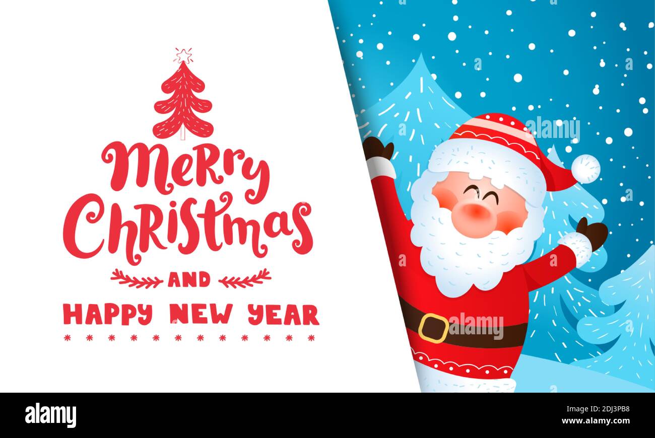 Carte de vœux du Père Noël Image Vectorielle Stock - Alamy