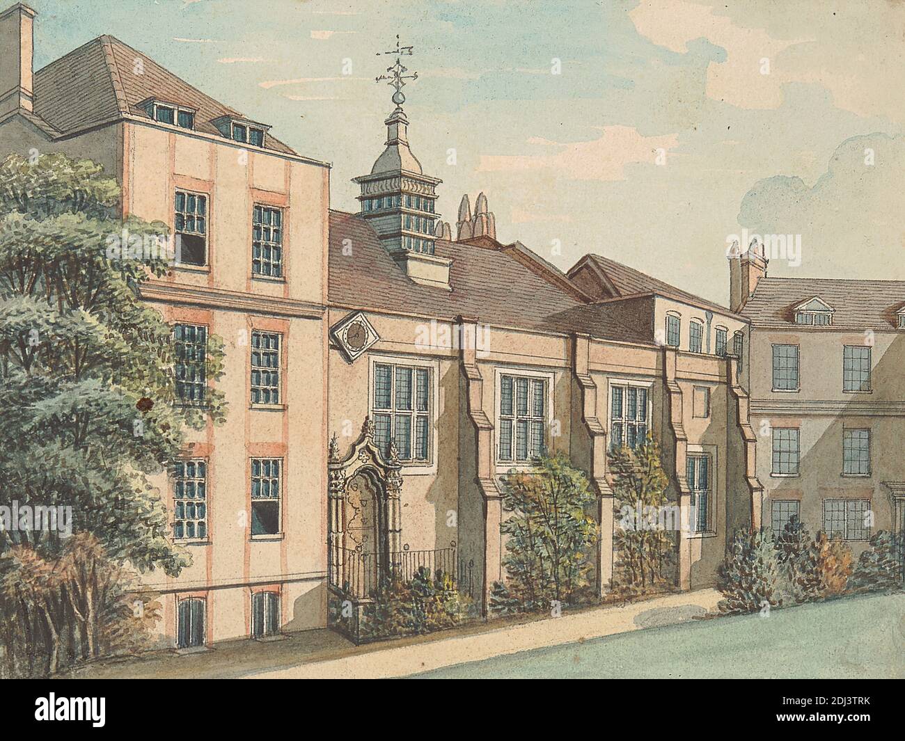 Agrafe Inn, Samuel Ireland, active 1760–mort 1800, Britannique, entre 1794 et 1800, aquarelle et stylo et encre noire sur papier vélin moyen, légèrement texturé, crème feuille: 5 × 6 5/8 pouces (12.7 × 16.8 cm) et support: 9 × 12 1/2 pouces (22.9 × 31.8 cm), sujet architectural Banque D'Images