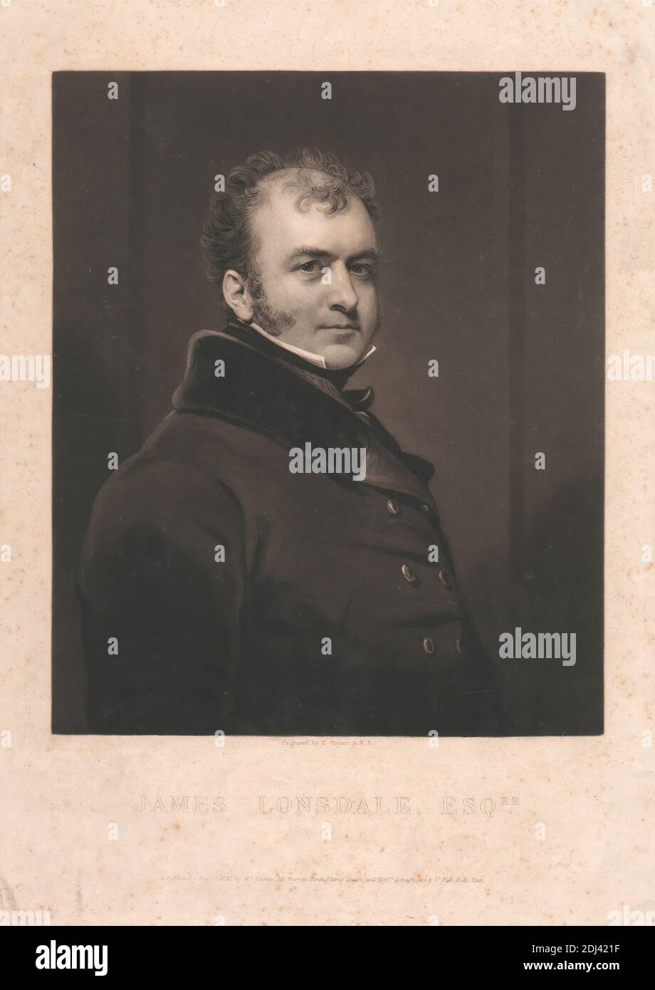 James Lonsdale, Charles Turner, 1774–1857, britannique, d'après un artiste inconnu, non daté Banque D'Images