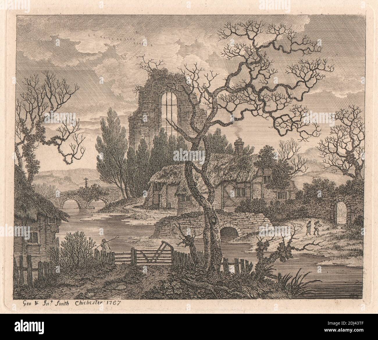 Landscape, George Smith, 1714–1776, British, et John Smith, ca. 1717–1764, British, 1767, décapage Banque D'Images