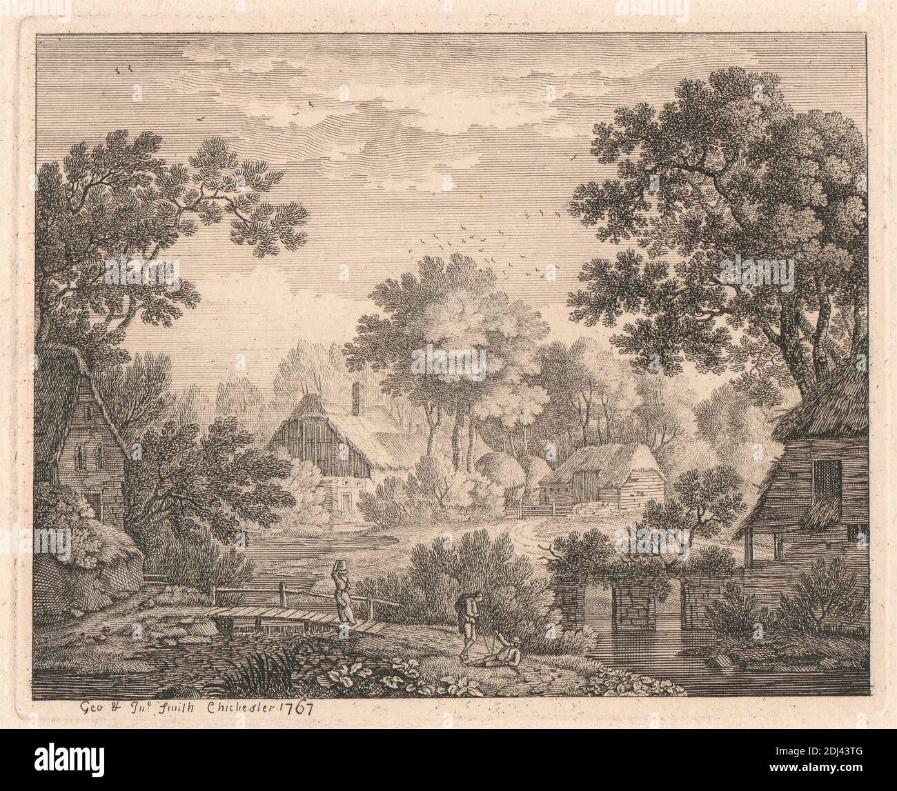 Landscape, George Smith, 1714–1776, British, et John Smith, ca. 1717–1764, British, 1767, décapage Banque D'Images