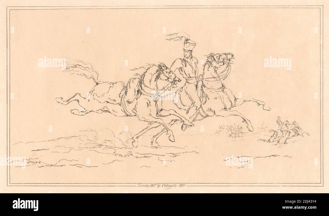 Cavalrymen, etc., Joseph Steuart, actif 1821, 1821, Etching Banque D'Images