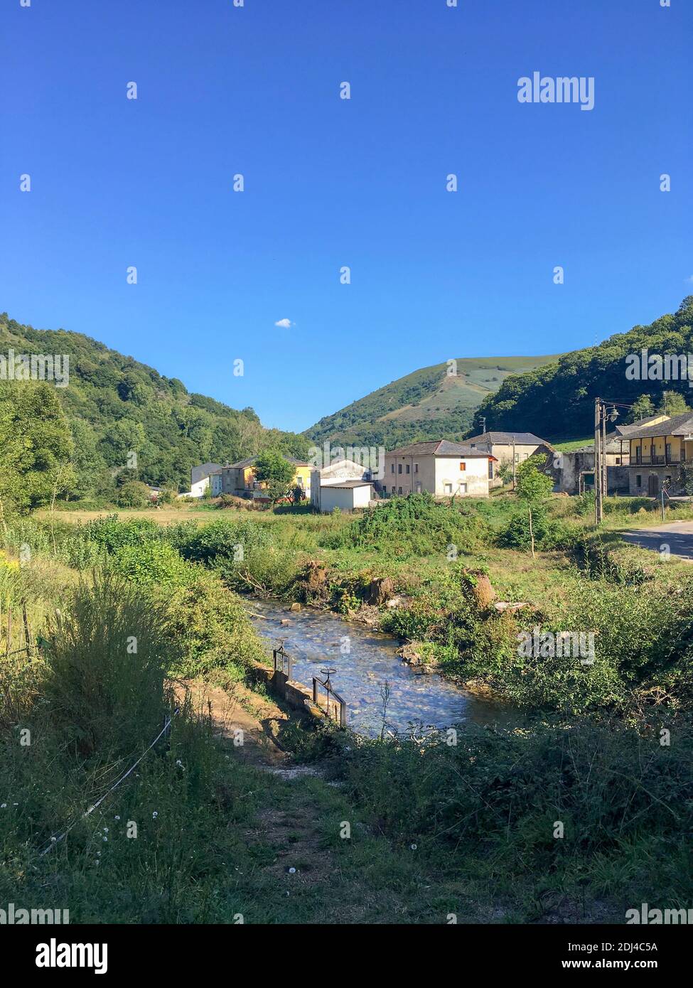 Espagne, Camino de Santiago, chemin Saint-Jacques : paysage autour de la route des pèlerins Banque D'Images