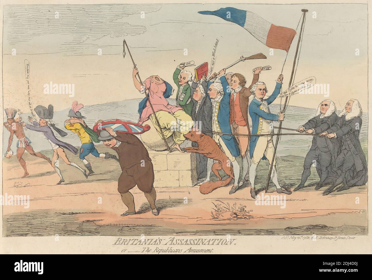 L'assassinat de Britania..or - l'muséument républicain, James Gillray, 1757–1815, British, 1782, Etching Banque D'Images