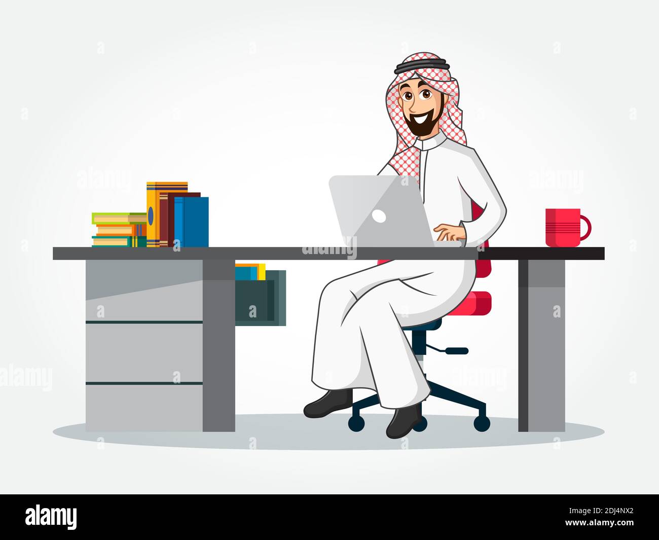 Homme d'affaires arabe personnage de dessin animé dans des vêtements ...