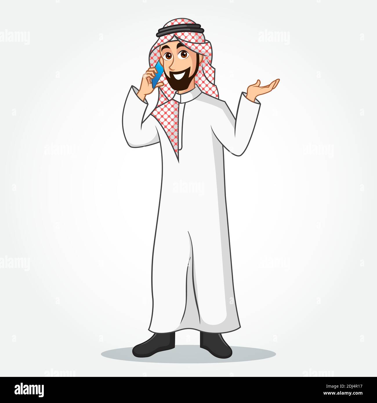 Personnage de dessin animé d'homme d'affaires arabe dans des vêtements ...