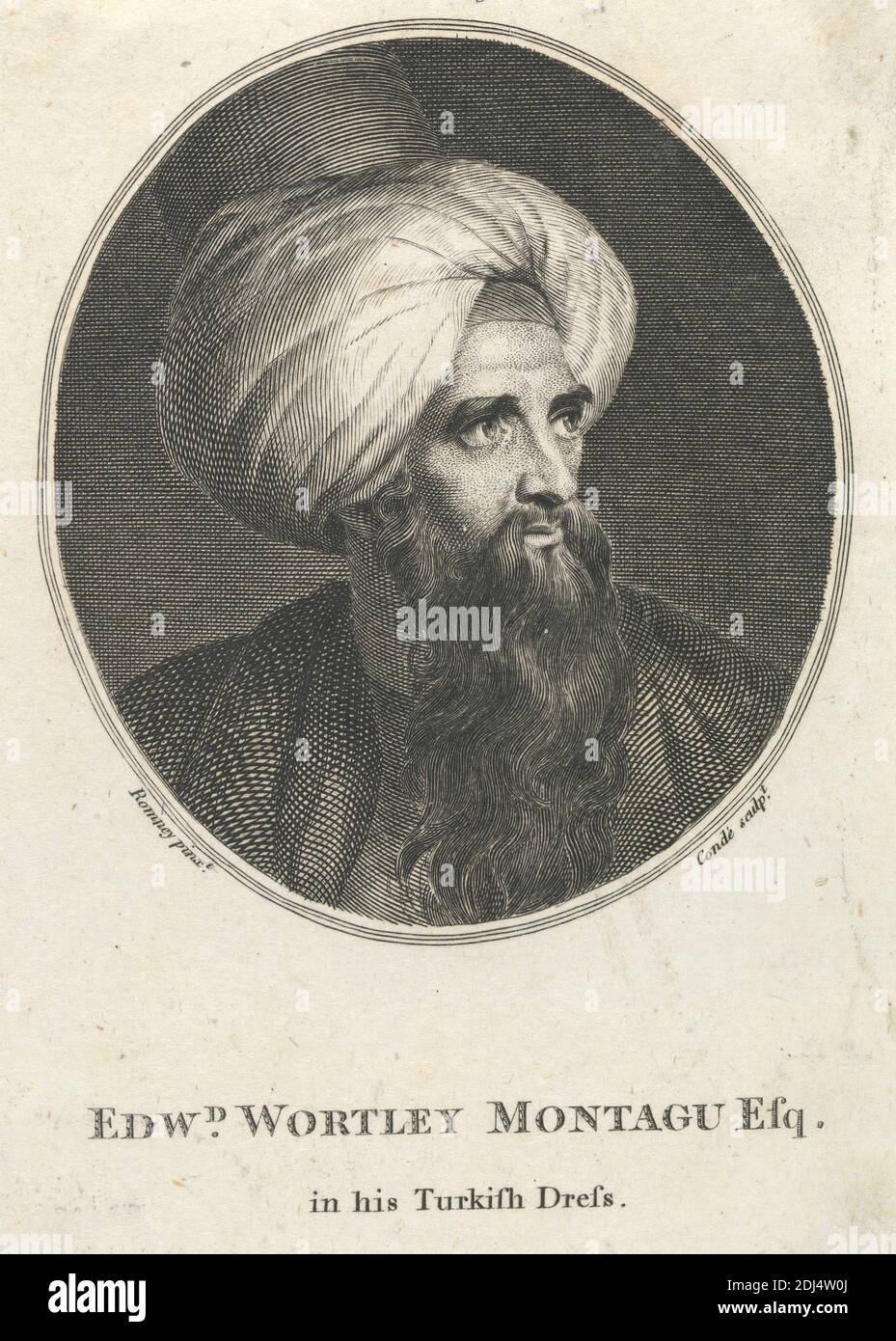 Edward Wortley Montague, John Condé, 1765–1794, français, actif en Grande-Bretagne, après George Romney, 1734–1802, britannique, annoté par James Chelsum, 1738–1801, britannique, 1793, Etching, plaque: 21 3/16 x 16 1/2in. (53.8 x 41,9cm Banque D'Images