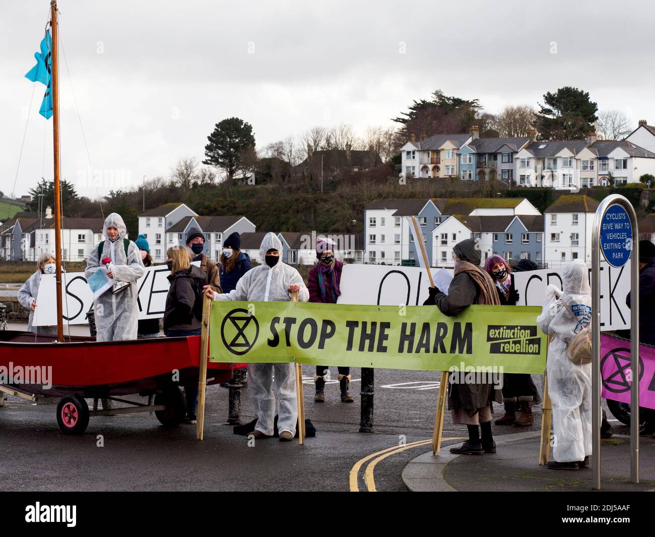 Protestation de la rébellion d'extinction du Devon du Nord, Bideford, Devon, 12/12/2020 Banque D'Images