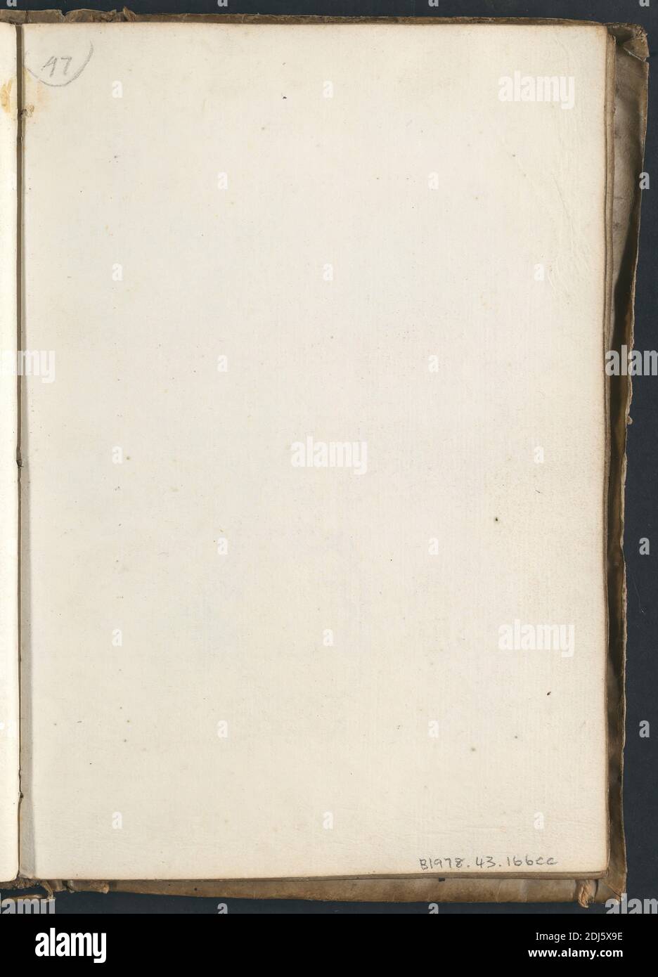 Page 47, vierge, Alexander Cozens, 1717–1786, Britannique, 1746, Graphite sur papier peint moyen, légèrement texturé, crème, relié en vélin, colonne vertébrale: 7 5/8 pouces (19.4 cm) et feuille: 7 3/8 x 5 1/8 pouces (18.7 x 13 cm), sujet architectural, bâtiments, forum, Grand Tour, ruines, croquis, arbres, Italie, Rome Banque D'Images