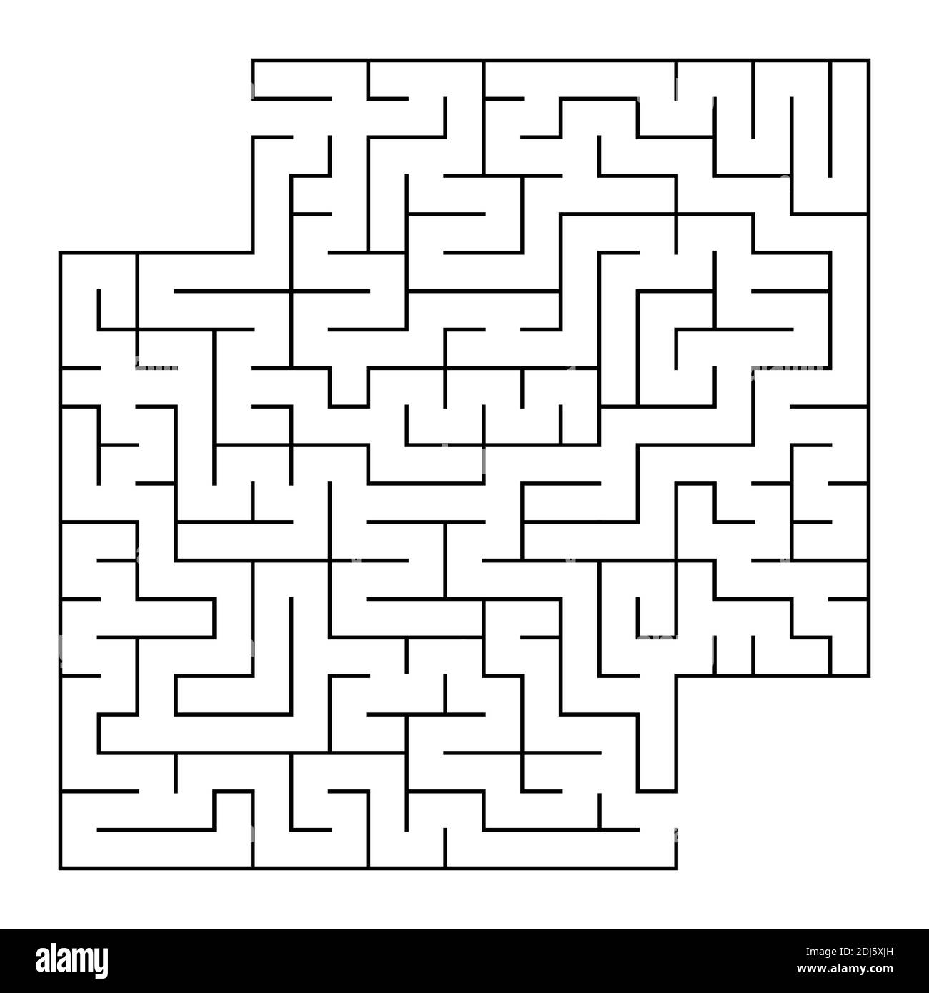 Abstract square labyrinthe isolés. Couleur noir. Un jeu intéressant et utile pour les enfants et les adultes. Vector illustration simple. Avec une place pour Illustration de Vecteur