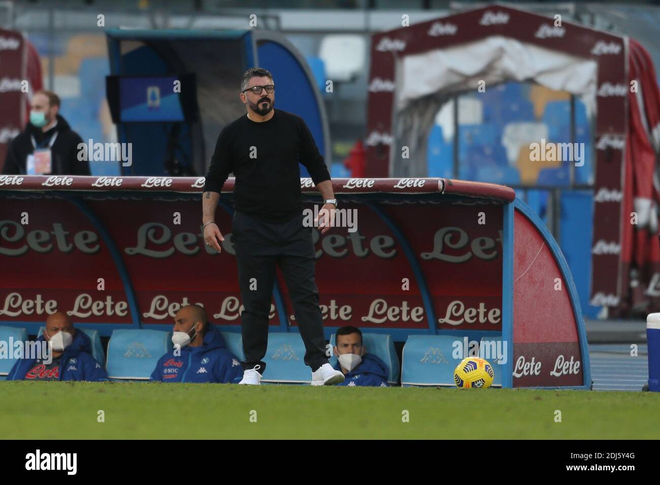 L'entraîneur italien de SSC Napoli, Gennaro Gattuso, regarde pendant la série Un match de football SSC Napoli vs UC Sampdoria Banque D'Images