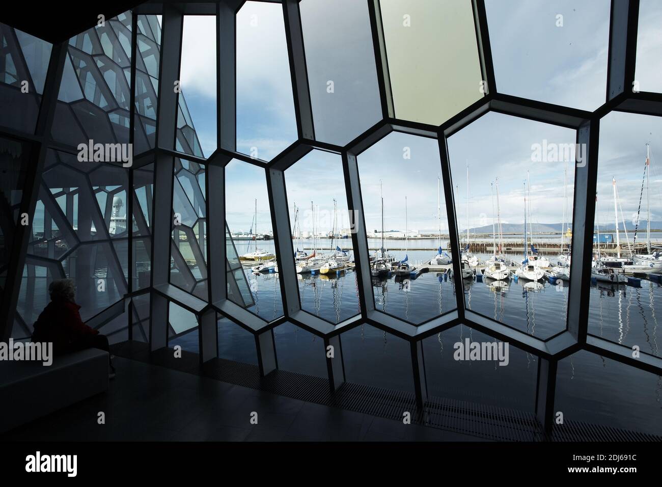 Harpa concert Hall and Conference Centre, Reykjavik, Islande, régions polaires Banque D'Images