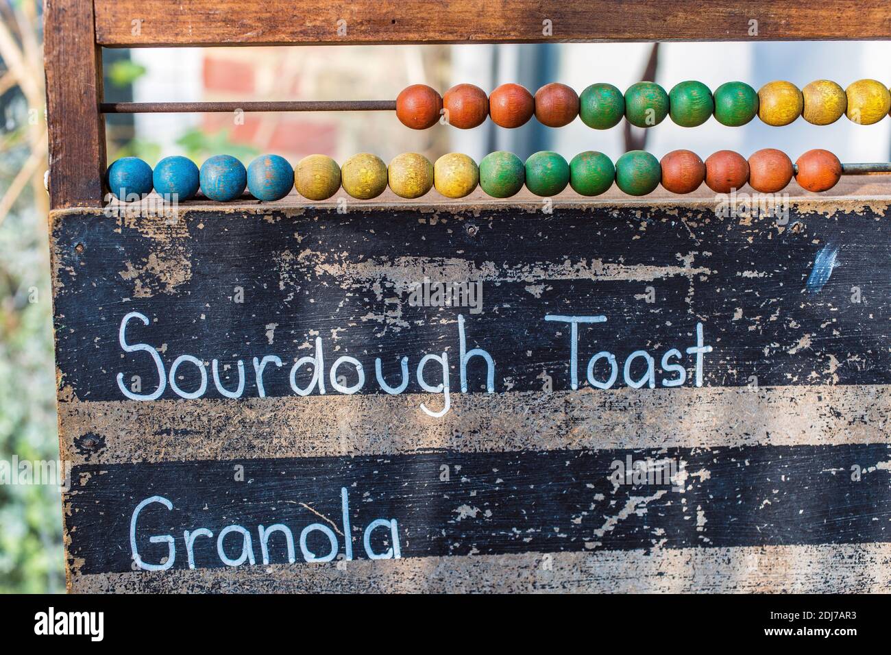 Menu tableau noir au café à Londres Banque D'Images