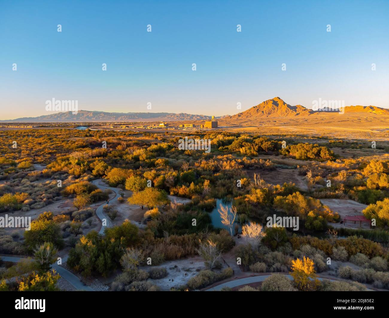 Vue aérienne du parc Wetlands du Nevada Banque D'Images