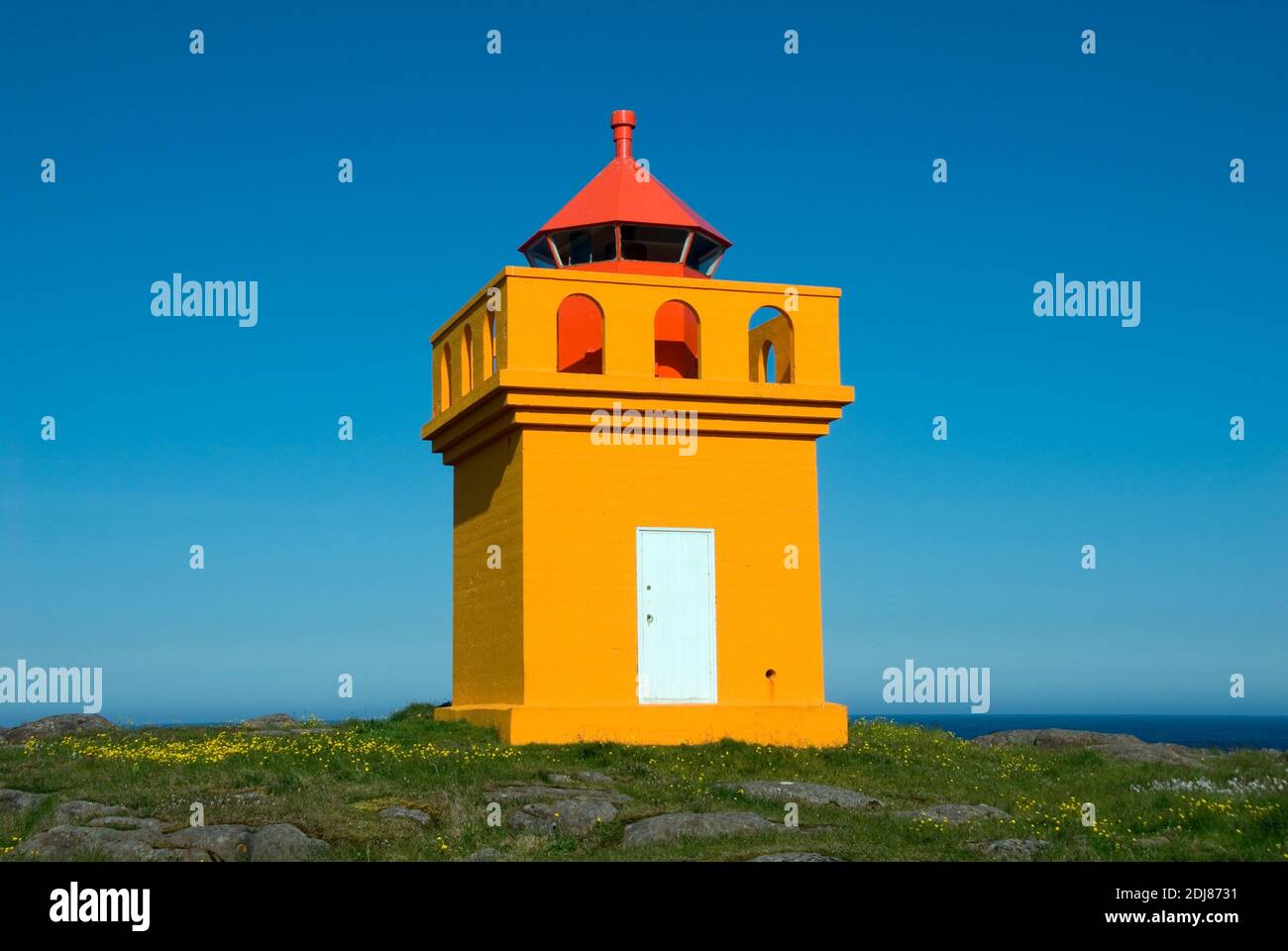 Europa, l'île, l'Islande, Leuchtturm, Ostfjorde Hafnarnes Banque D'Images