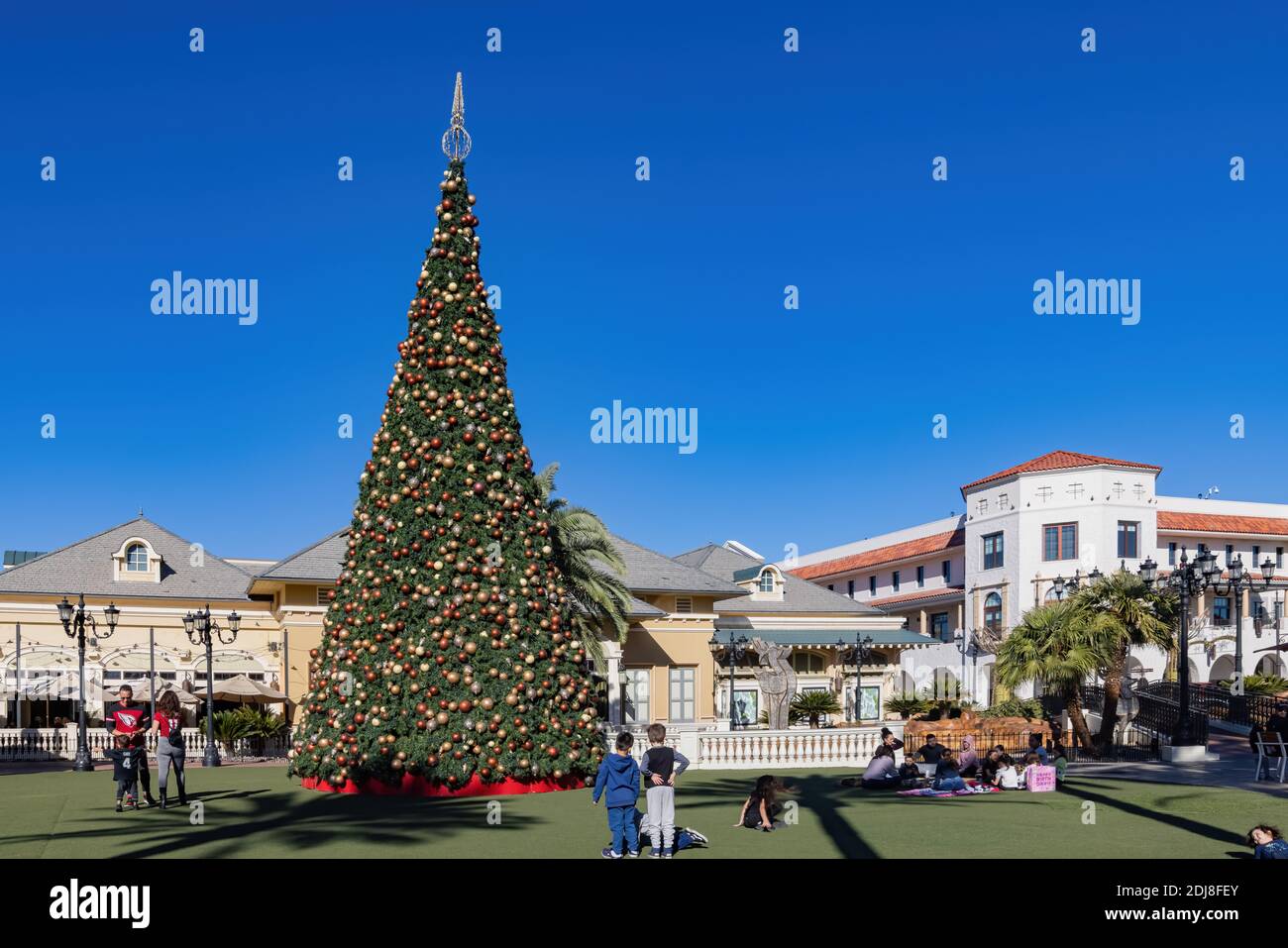 Las Vegas, 15 NOVEMBRE 2020 - vue sur le sapin de Noël dans le centre commercial Town Square Banque D'Images