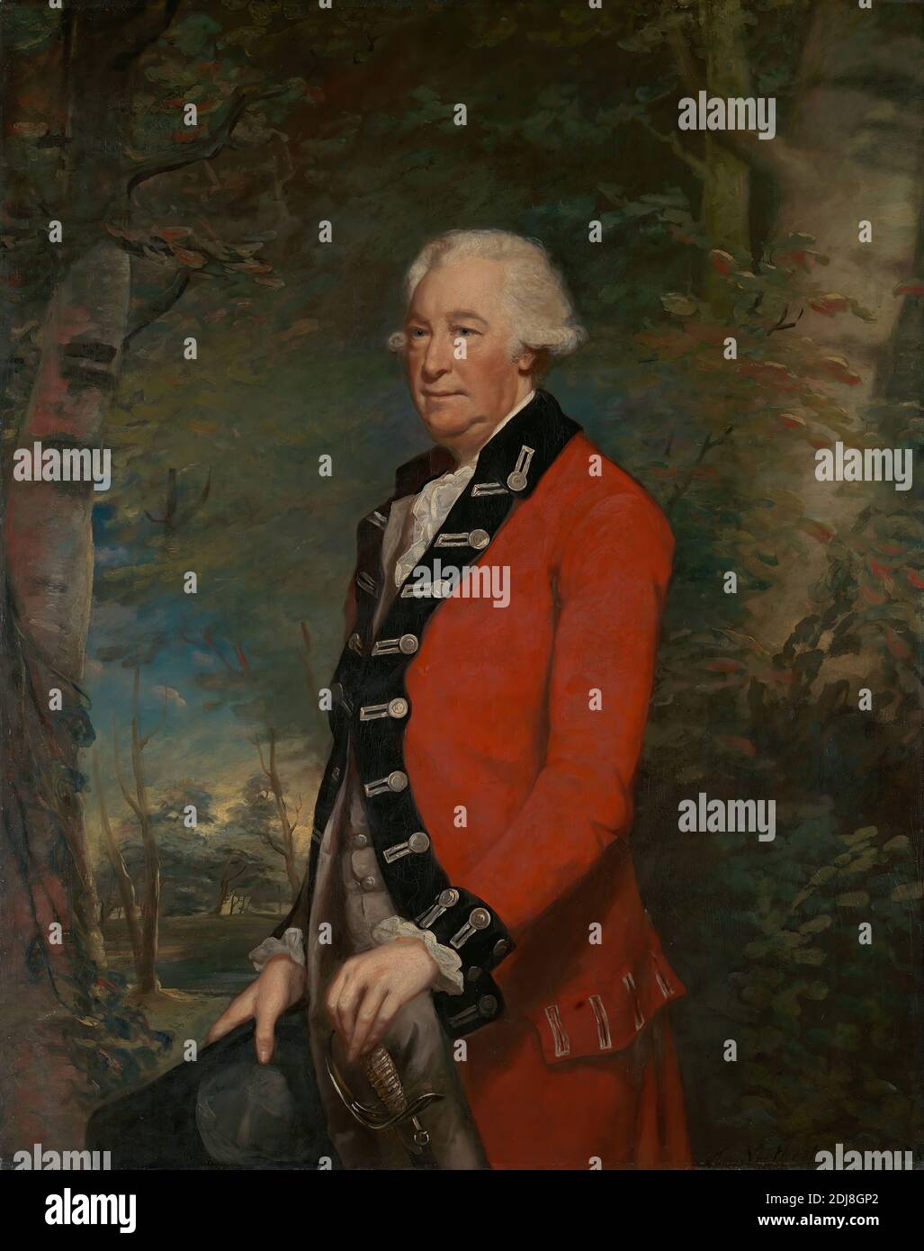 Sir Ralph Milbanke, Bt., dans l'uniforme du Yorkshire (North Riding) Milice, James Northcote, 1746–1831, Britannique, 1784, huile sur toile, support (PTG): 50 x 40 pouces (127 x 101.6 cm), armée, tresse d'or, hile, chevalier (landsmobile), milice, portrait, soldat, épée, uniforme Banque D'Images