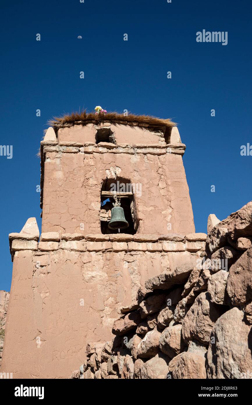 L'église San Lucas dans le village chilien de Caspanal, construit en 1641, Chili. Banque D'Images