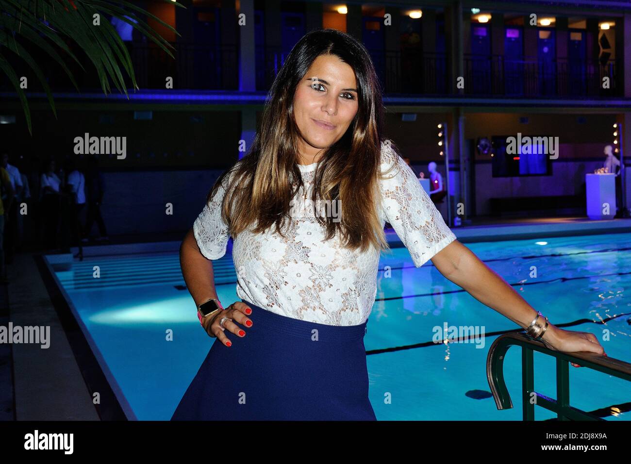 Exclusif. Karine Ferri participe à la fête de la piscine Fitbit à la piscine Molitor (piscine Molitor) à Paris, France, le 13 septembre 2016. Photo d'Aurore Marechal/ABACAPRESS.COM Banque D'Images