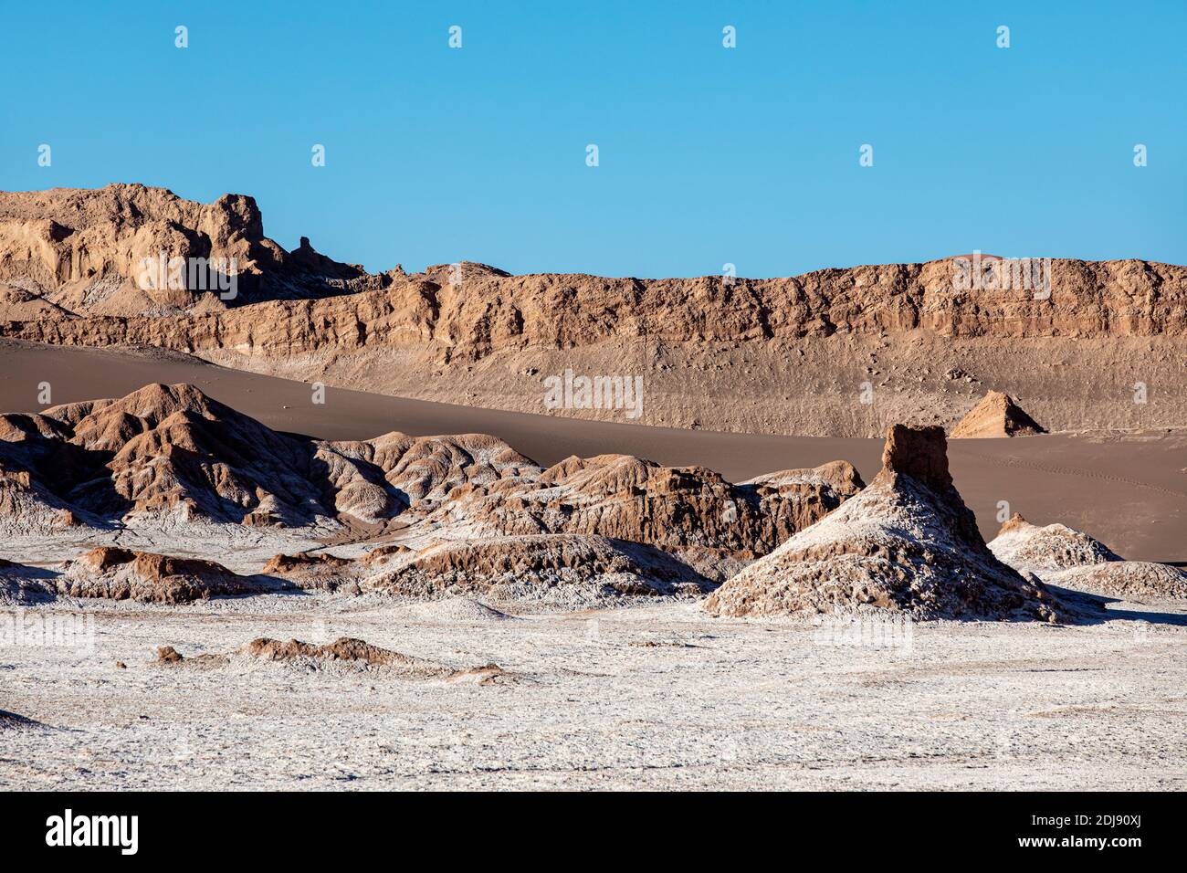 L'amphithéâtre de Valle de le Luna, réserve nationale de Los Flamencos, région d'Antofagasta, Chili. Banque D'Images