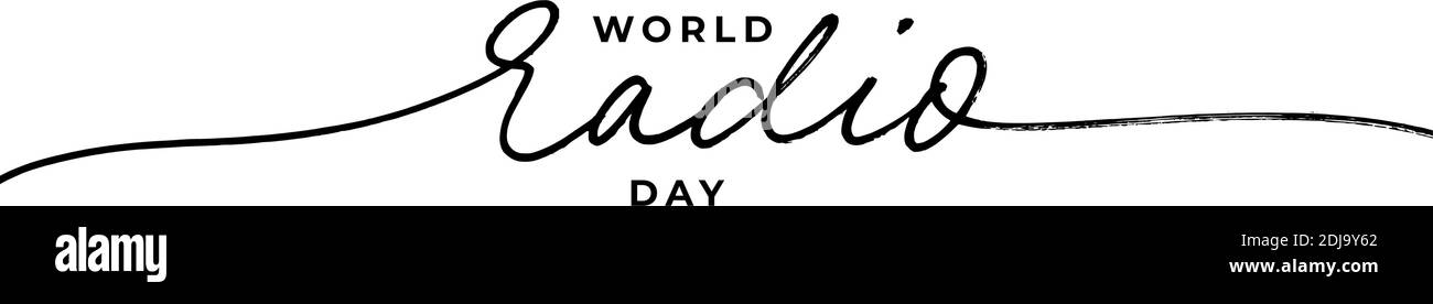 Lettrage vectoriel dessiné à la main pour la journée mondiale de la radio. Illustration de Vecteur