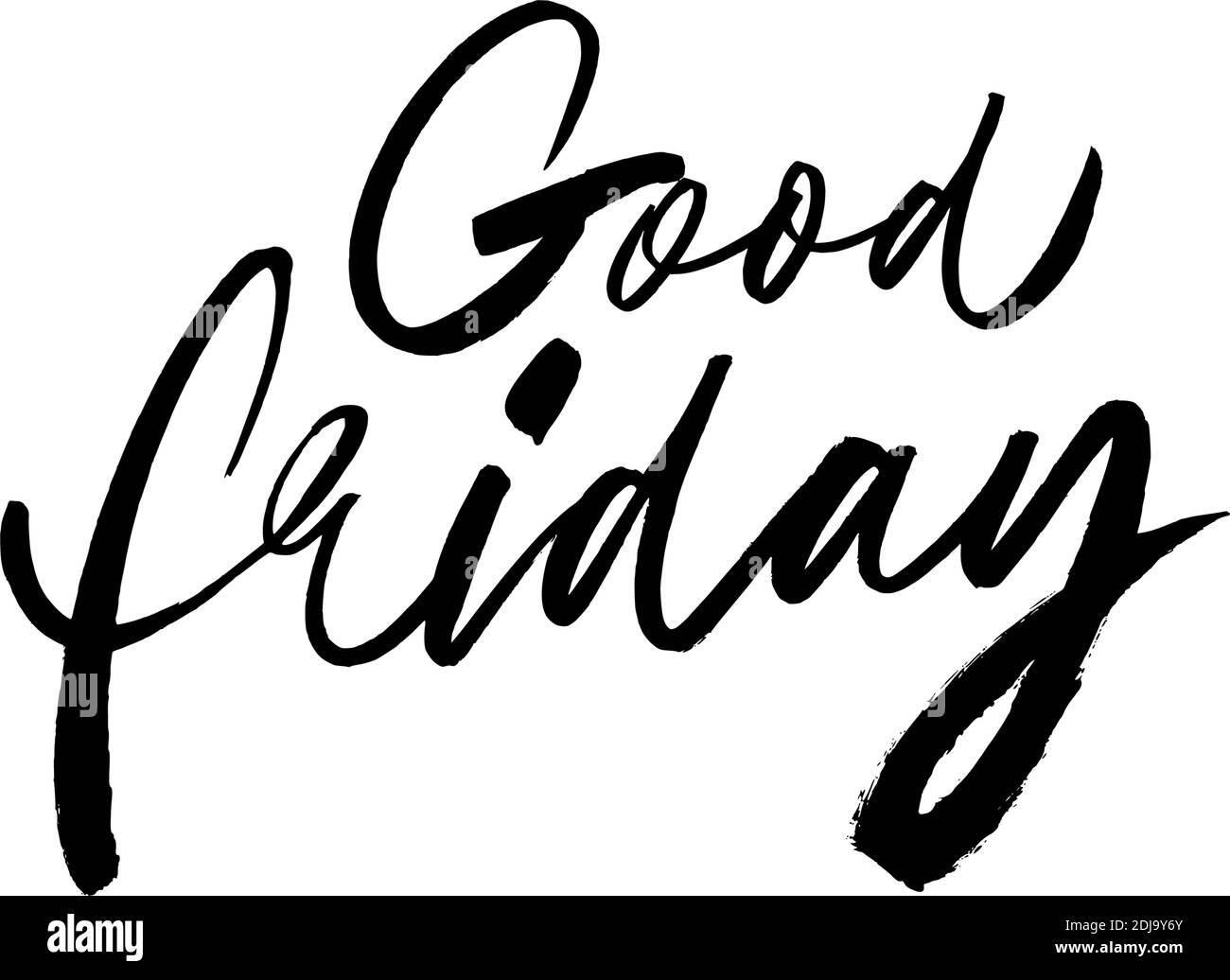 Bon vendredi dessin à la main pinceau vecteur calligraphie. Illustration de Vecteur