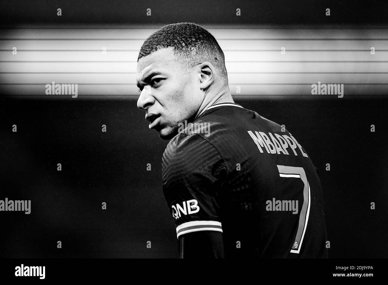 Kylian Mâpe (PSG) en action pendant la Ligue française 1 Paris Saint Germain (PSG) contre l'Olympique Lyonnais (OL) au stade du Parc des Princes, à Paris, en France, le 13 décembre 2020. Photo de Julien Poupart/ABACAPRESS.COM Banque D'Images