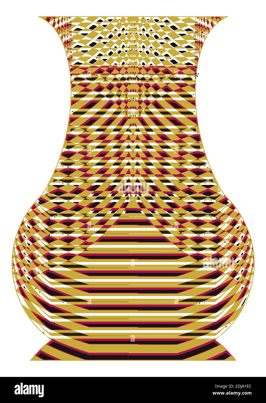 Image d'une couleur dorée, forme de poterie, vase de fleur vecteur graphique conception. Illustration de Vecteur