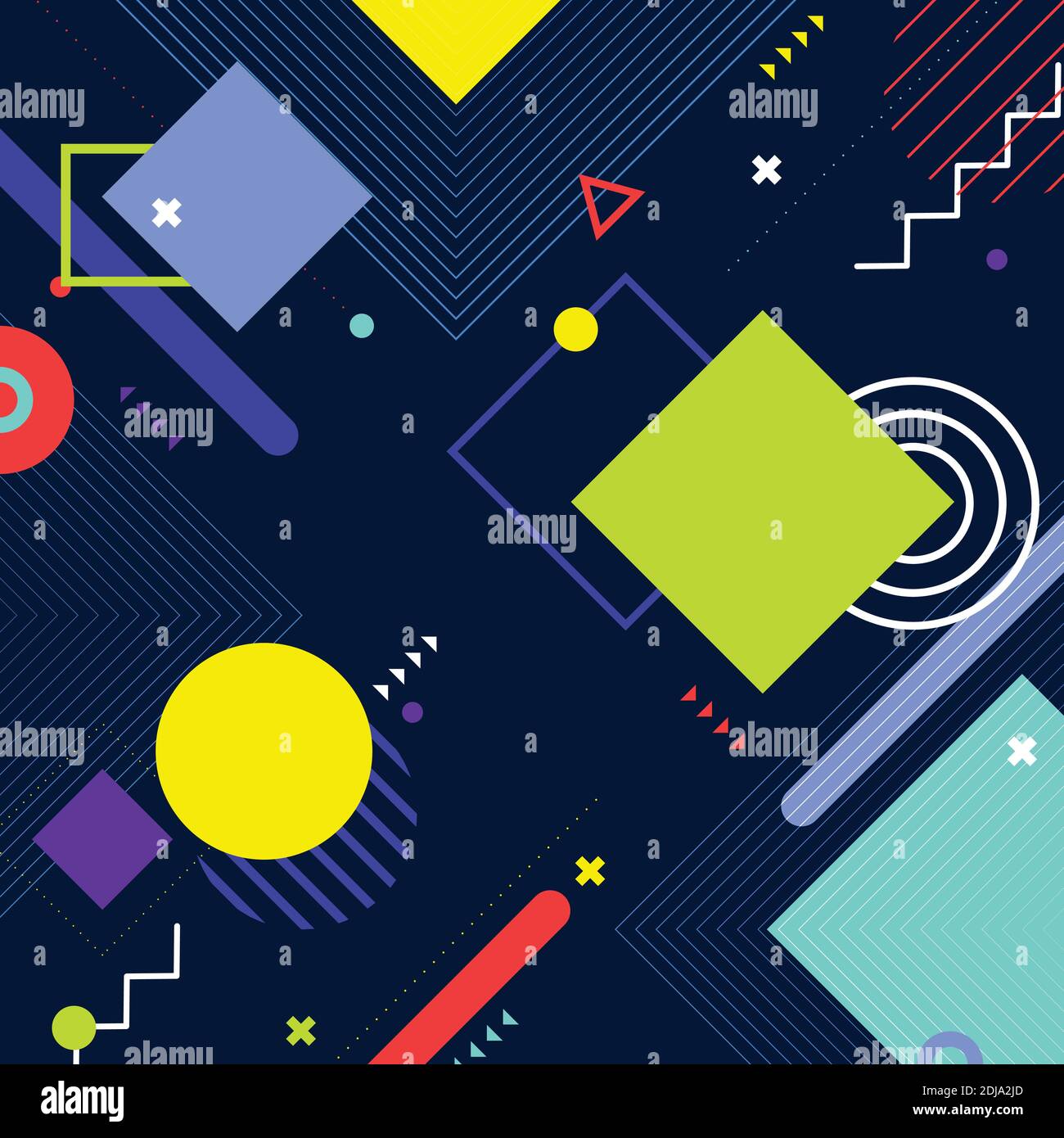 Résumé géométrique futuriste coloré élément de design arrière-plan. modèle de présentation de la couverture 90. vecteur d'illustration Illustration de Vecteur