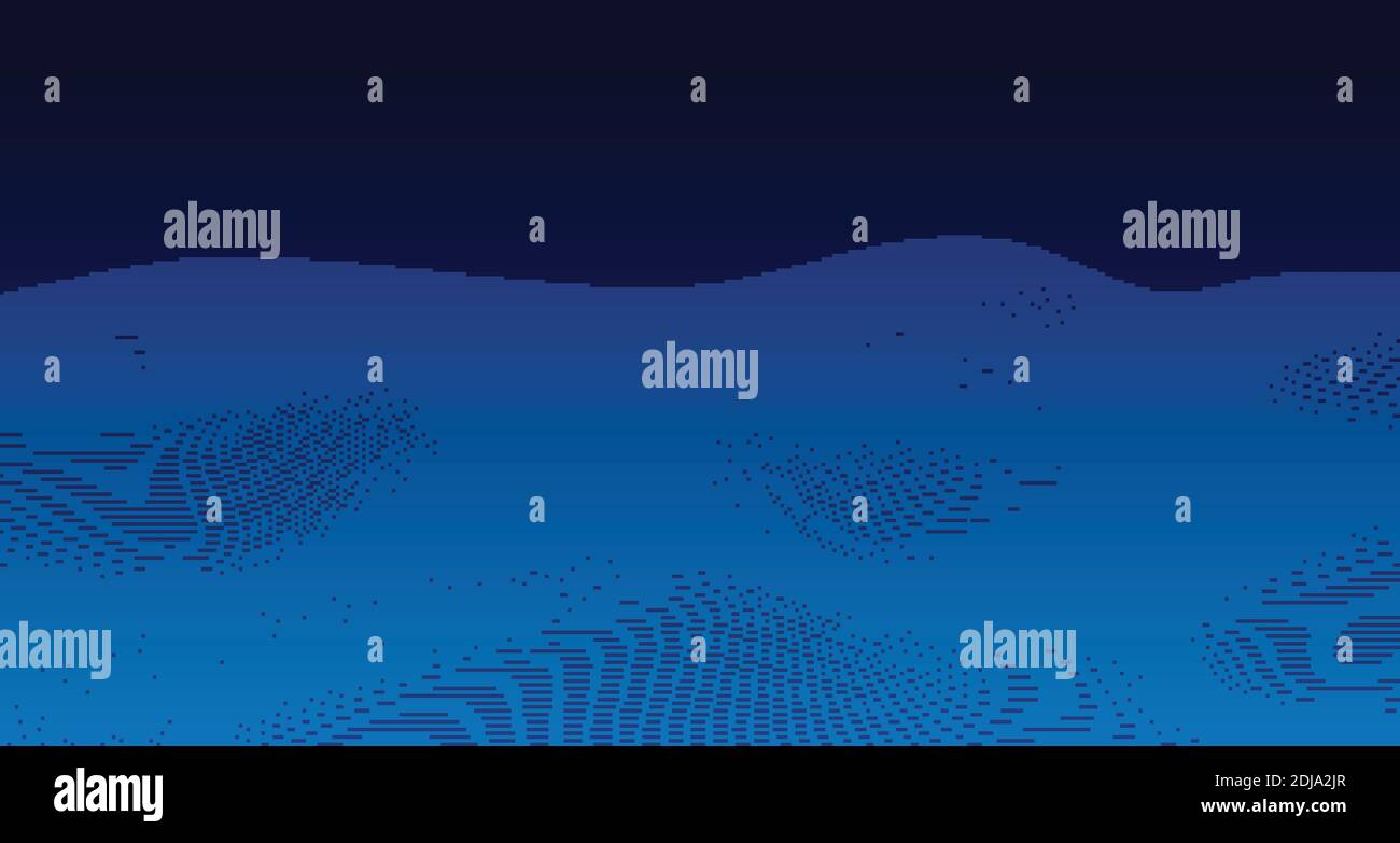 Conception abstraite de particules bleues de l'arrière-plan du modèle d'illustration technologique. Cercle ondulé points élément vague sur écran bleu dégradé. Illustration vecteur Illustration de Vecteur
