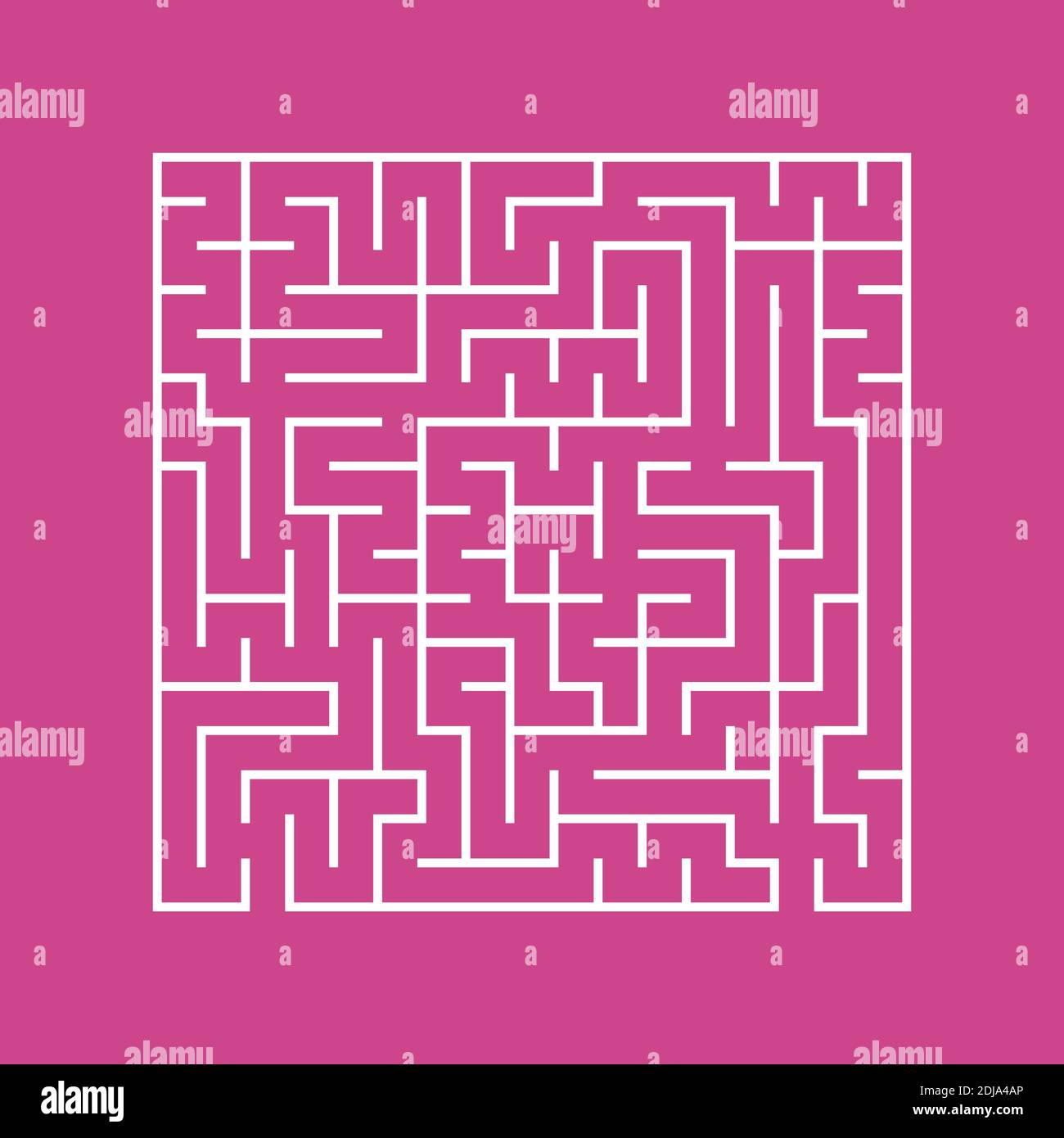 Un labyrinthe carré avec une entrée et une sortie. Illustration vectorielle plate simple isolée sur un arrière-plan coloré Illustration de Vecteur