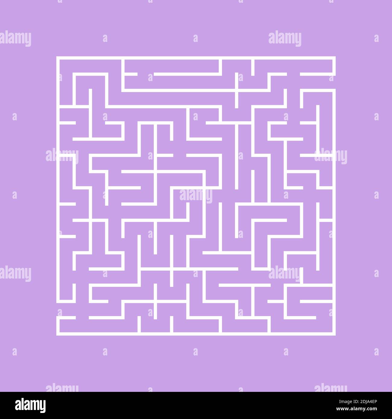Un labyrinthe carré avec une entrée et une sortie. Illustration vectorielle plate simple isolée sur un arrière-plan coloré Illustration de Vecteur