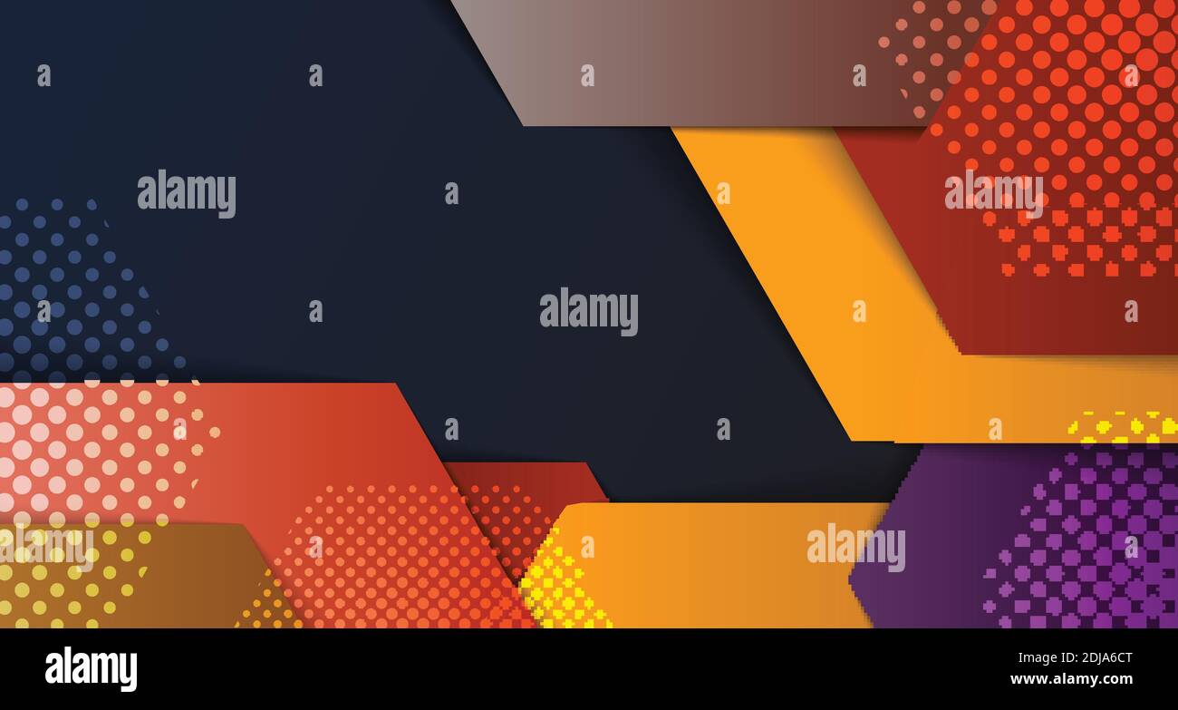 Motif hexagonal coloré en dégradé abstrait avec arrière-plan de la maquette demi-teinte. Décorer pour publicité, affiche, illustration, modèle de conception, impression. illust Illustration de Vecteur